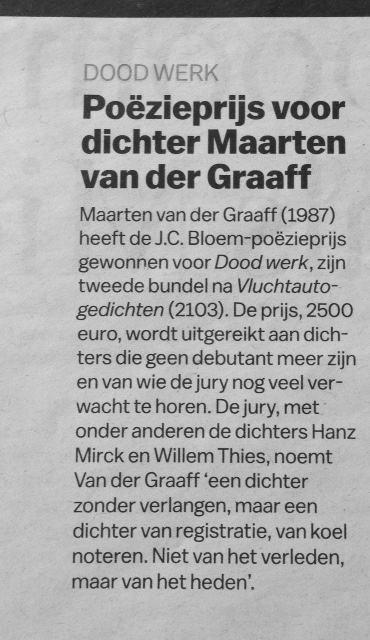 Persbericht Poezieprijs 2017 Parool